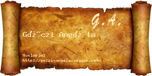 Géczi Angéla névjegykártya